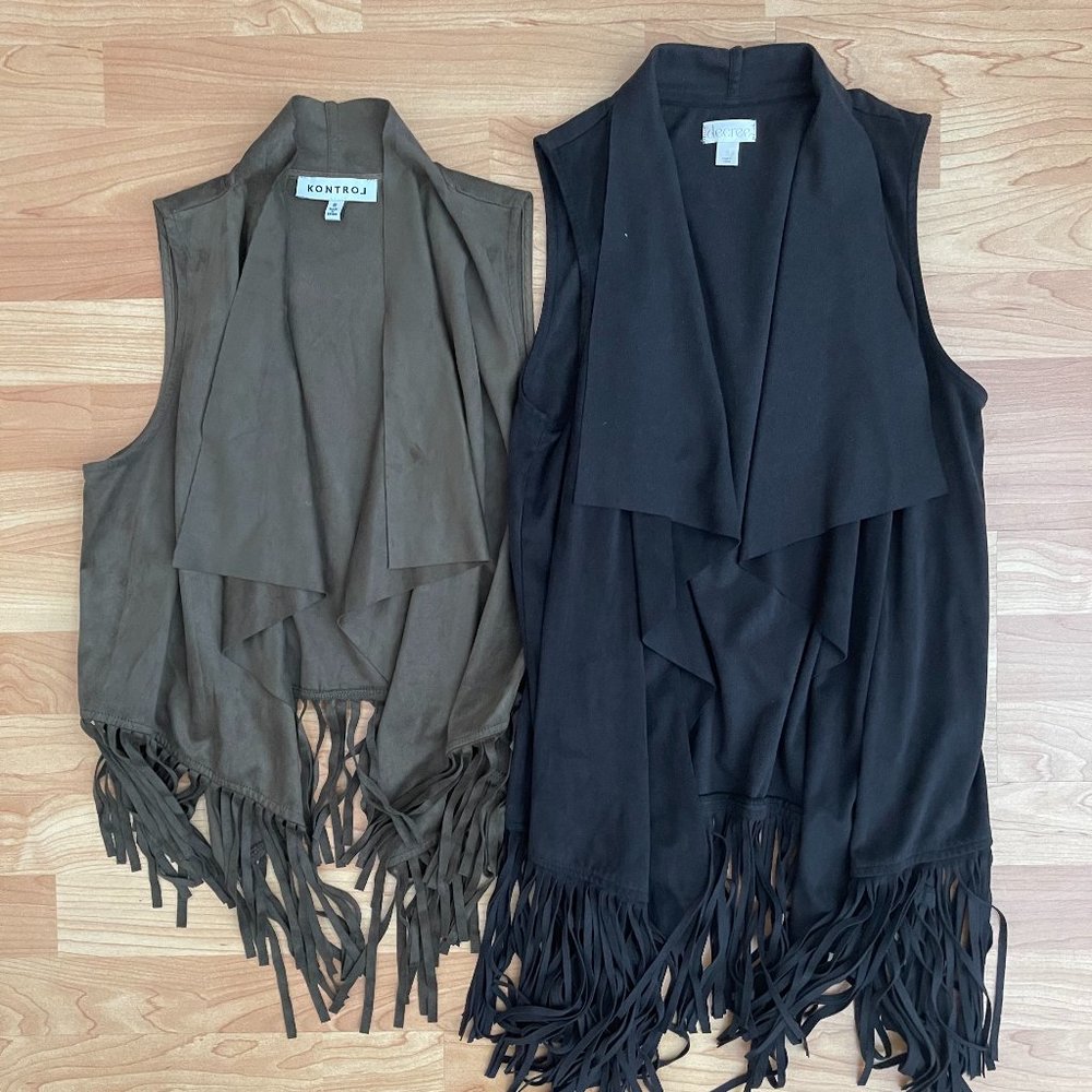 Fringe Suede Vest - Small